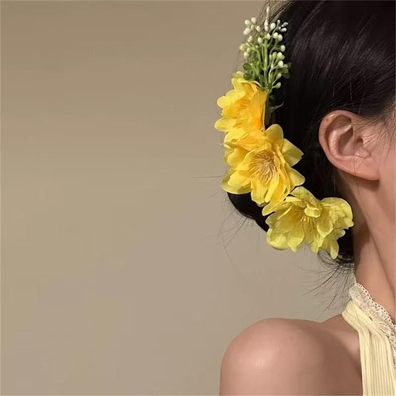 Elegant Blossom Hair Comb For Side Bun Updos Secure Grip Lightweight Plastic Hair Comb Women Accessories