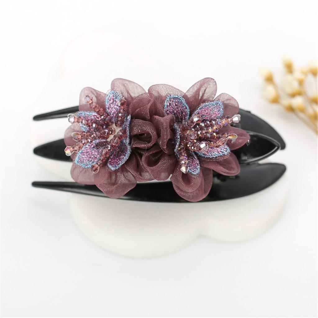 Fashion Women Hairpin Flower Large Duckbill Hair Claw Clip Clamp Headwear Barrettes Hairgrip