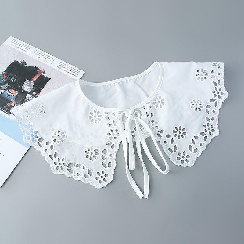 Koreansk Stor Revers Avtakbar Krage for Kvinner Genser Topp Falsk Krage Sjal Skuldersjal Dekor Falske Krager Slips