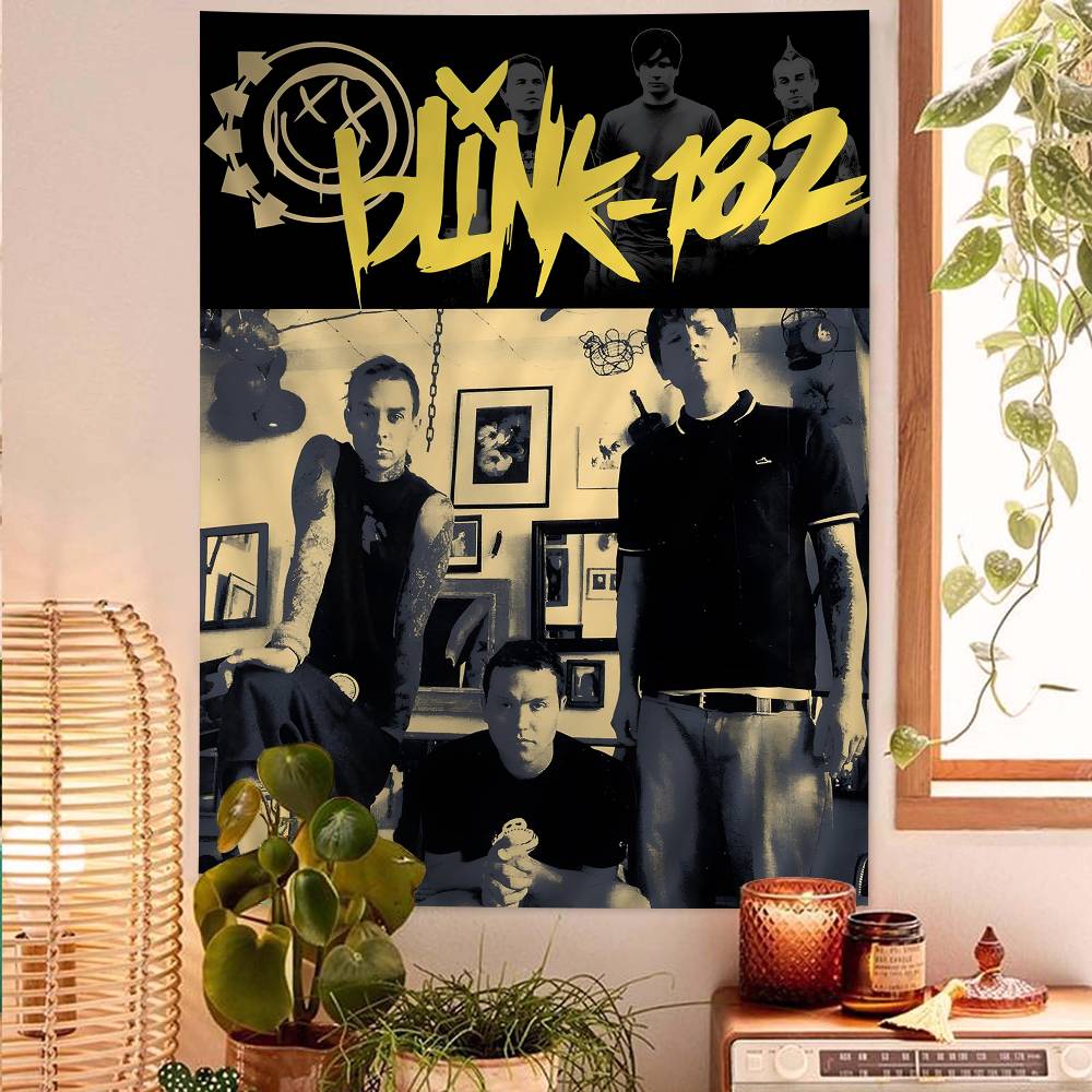 BBlink 182 Rock Band Colorful Tapestry Wall Hanging Bohemian Wall Tapestries Mandala Wall Art Decor