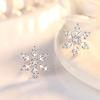 Silver Plated Snowflake Charm Earrings For Women Christmas Gift Fashion Crystal Zircon Stud Earrings Girls New Year Jewelry Gift