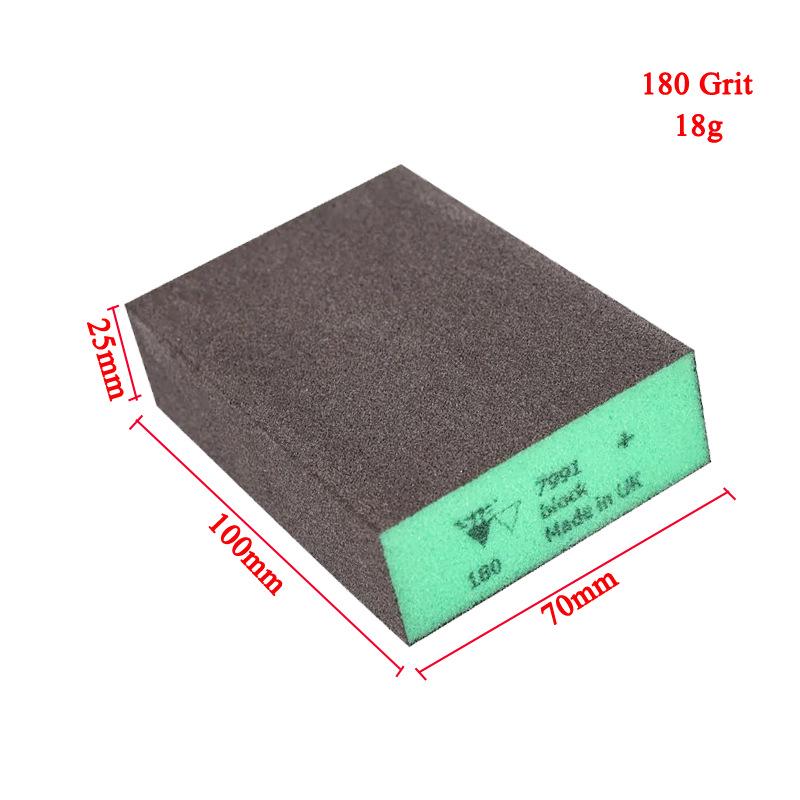 Dual-Sided Sanding Sponge Block for Woodworking, Furniture Polishing & Rust Removal - Wet/Dry Use.