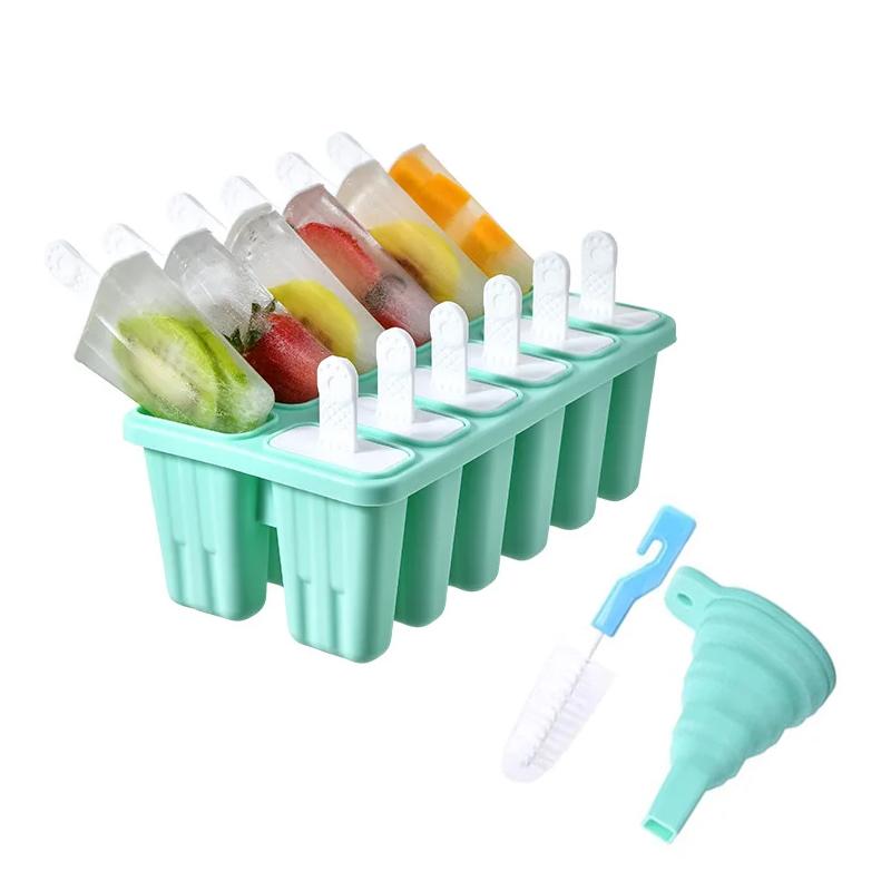 Ice Cream Molds Frozen Ice Cubes Mold Popsicle Maker Homemade Freezer Lolly Mould with Free Sticks Kitchen Popsicle Stick Mold