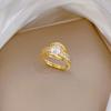 Real Gold Horse'S Eye Diamond Personalized Ring Opening Adjustable Simple Jewelry Japanese Ring Couple Ring