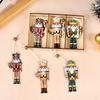 9Pcs Christmas Wooden Ornaments Nutcracker Soldier Xmas Tree Hanging Pendant Christmas Home Decorations New Year Gift