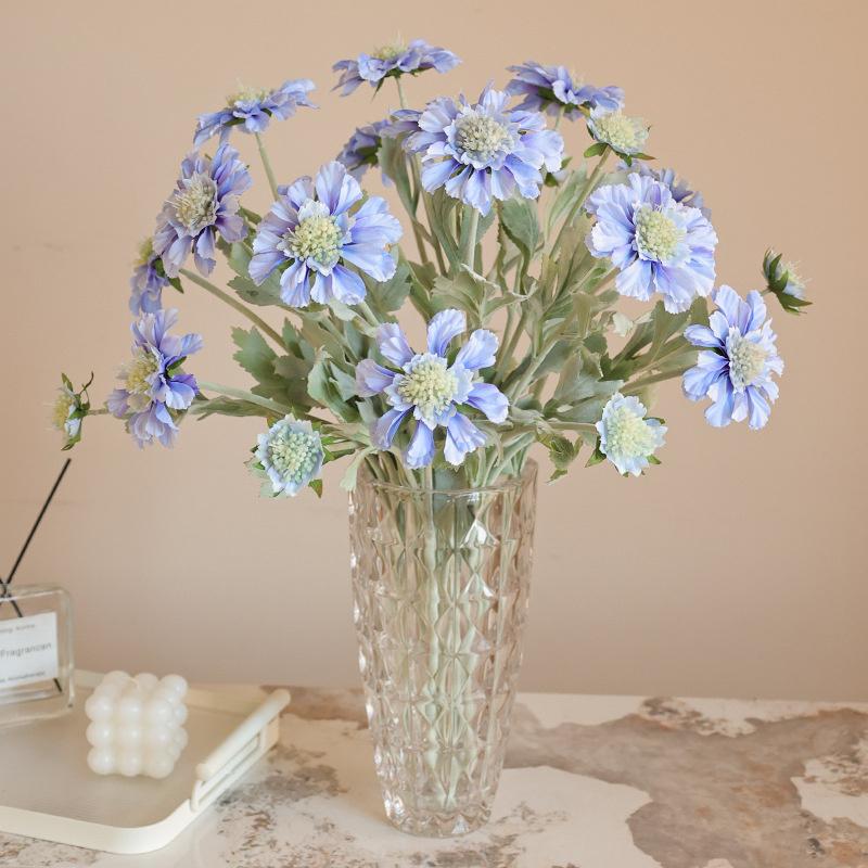 Künstlicher Einzelzweig 3-köpfige Plüschtextur Gesang-Blume Hochwertige Heimweiche Dekoration Restaurantdekoration Vasen-Blumenarrangement-Ornament