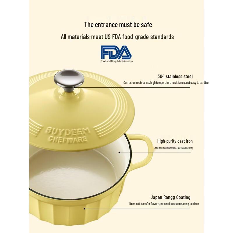 Buydeem CP521 Enamel Cast Iron Soup Pot