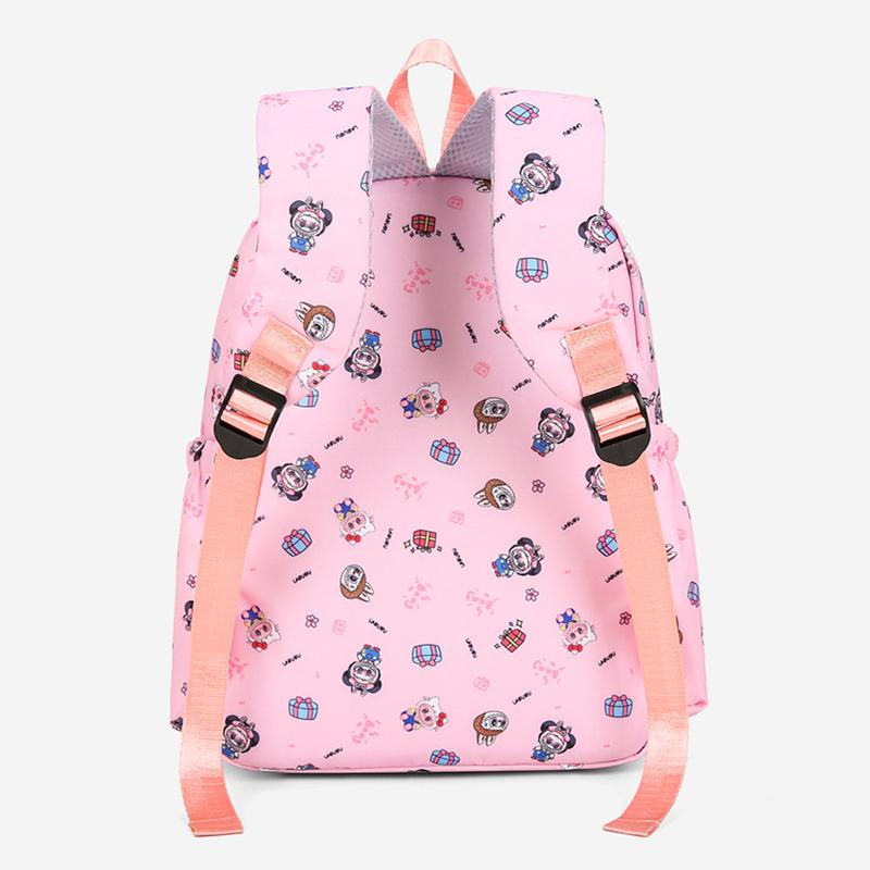 Neuer 4-teiliger Kinder-Cartoon-Rucksack LABUBU-Druck Schultasche Großes Fassungsvermögen Leichter Wasserdichter und Verschleißfester Rucksack