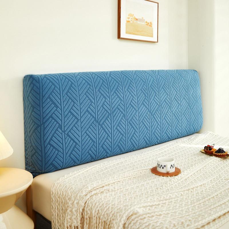 Jacquard Bed Headboard Cover Solid Color Elastic Bed Head Slipcover Leaves Printed All-inclusive Bed Backrest Cover Bedrooms