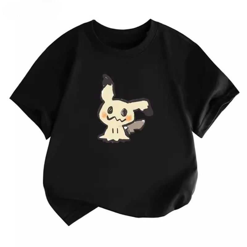 Potdemiel Summer New Pikachu Children's Pure Cotton T-Shirt, Comfortable and Breathable, Suitable for Both Boys and Girls.