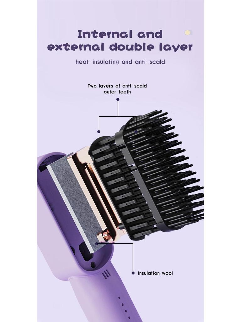 Dual-Purpose Ionic Hair Straightener & Curler Comb