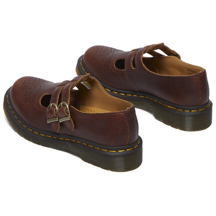 Dr. Martens Kožené Módní Pohodlné Boty Mary Jane Dámské boty Červenohnědé 32005253