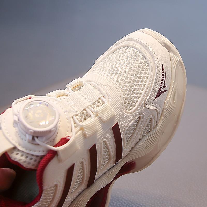 Boys Shoes 2025 New Spring and Autumn Rotating Button Children's Sports Shoes Medium and Older Boys Mesh Breathable Dad Shoes