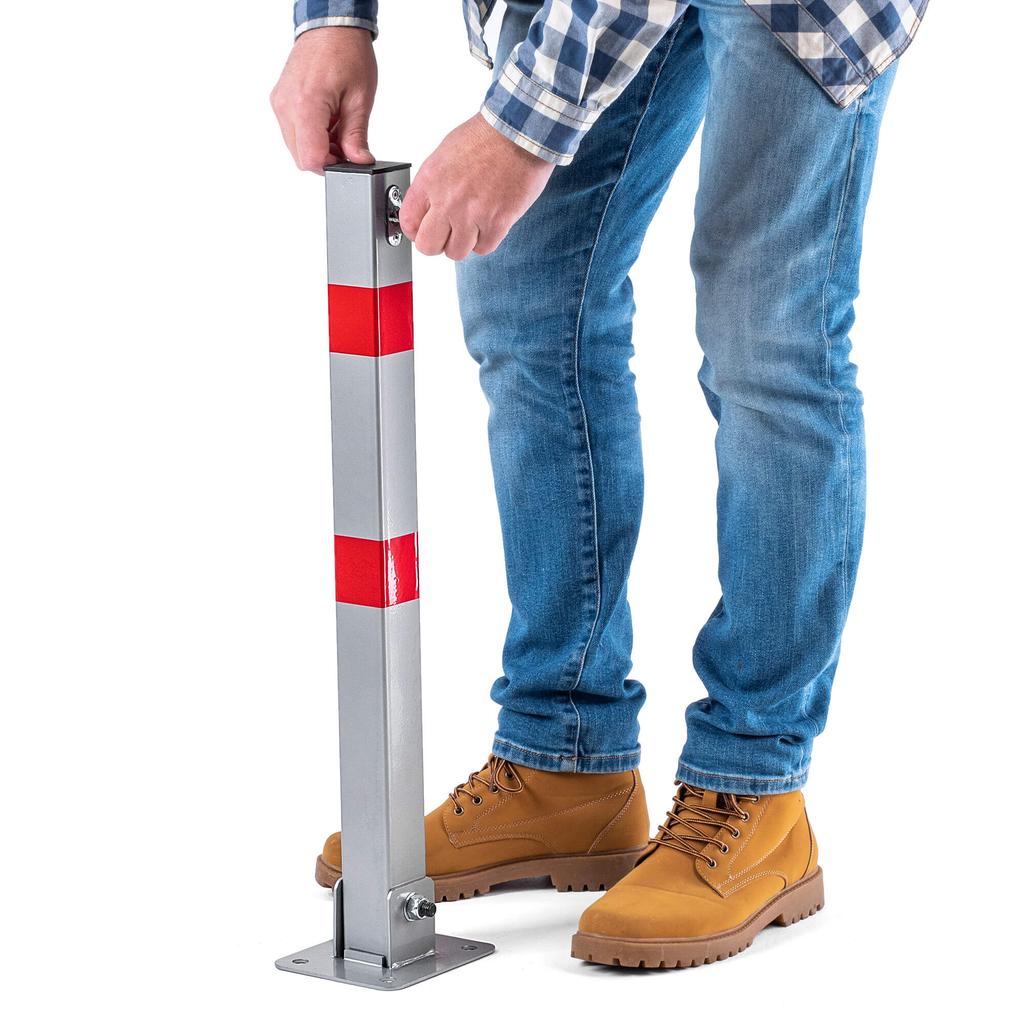 KADAX, folding parking post, 65.5 cm, grey-red