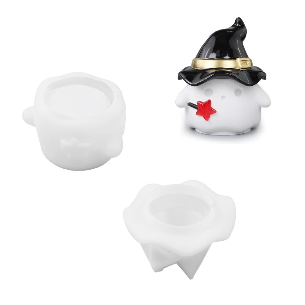 

Призрачная гипсовая силиконовая форма Эпоксидная смола Подсвечник Силиконовая Сделай сам Милая Хэллоуинская форма призрака Хранение Ghost Set