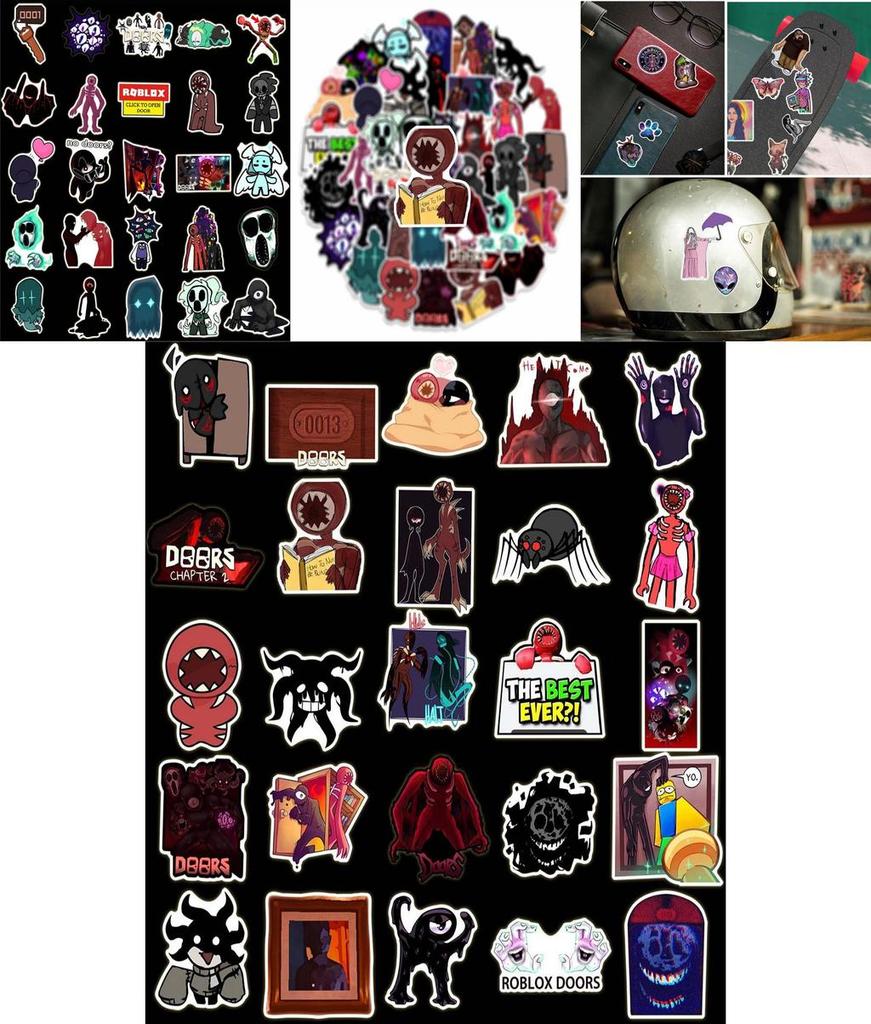 Decorate Your Laptop Tablet Cup Suitcase And More With Waterproof Doors Roblox Figure Stickers 50pcs Set