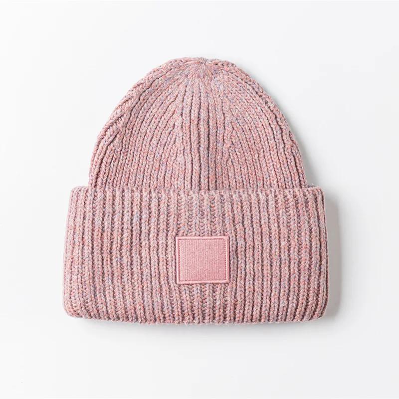 Couple Winter High Quality Thick Wool Smiling Face Knitted Hat For Men And Women Couples Winter Warm Knitted Hat Curled Edge Hat