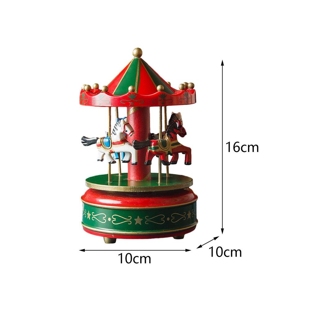 Musical Box Christmas Crafts Decoration Hand Painted Decorative Rotating Ornament for Holiday Decoration Multipurpose Sturdy