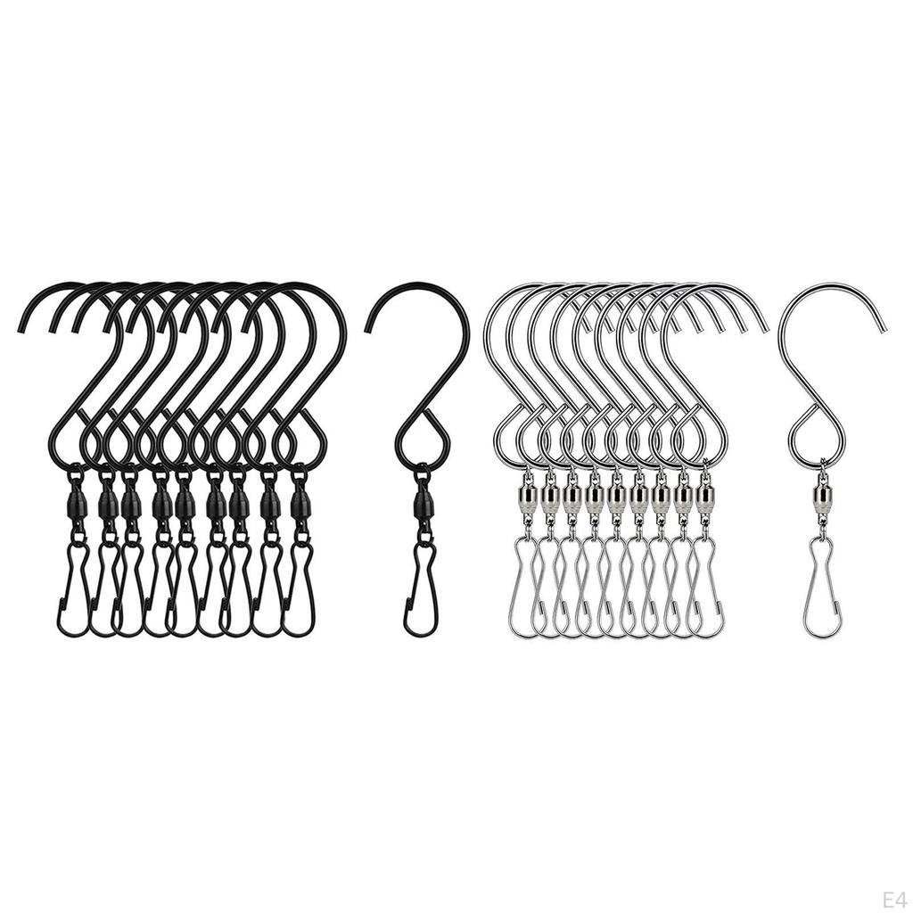 10 Degree Rotate Swivel Hooks Clips Metal S Hook Hanger for Solar Lights