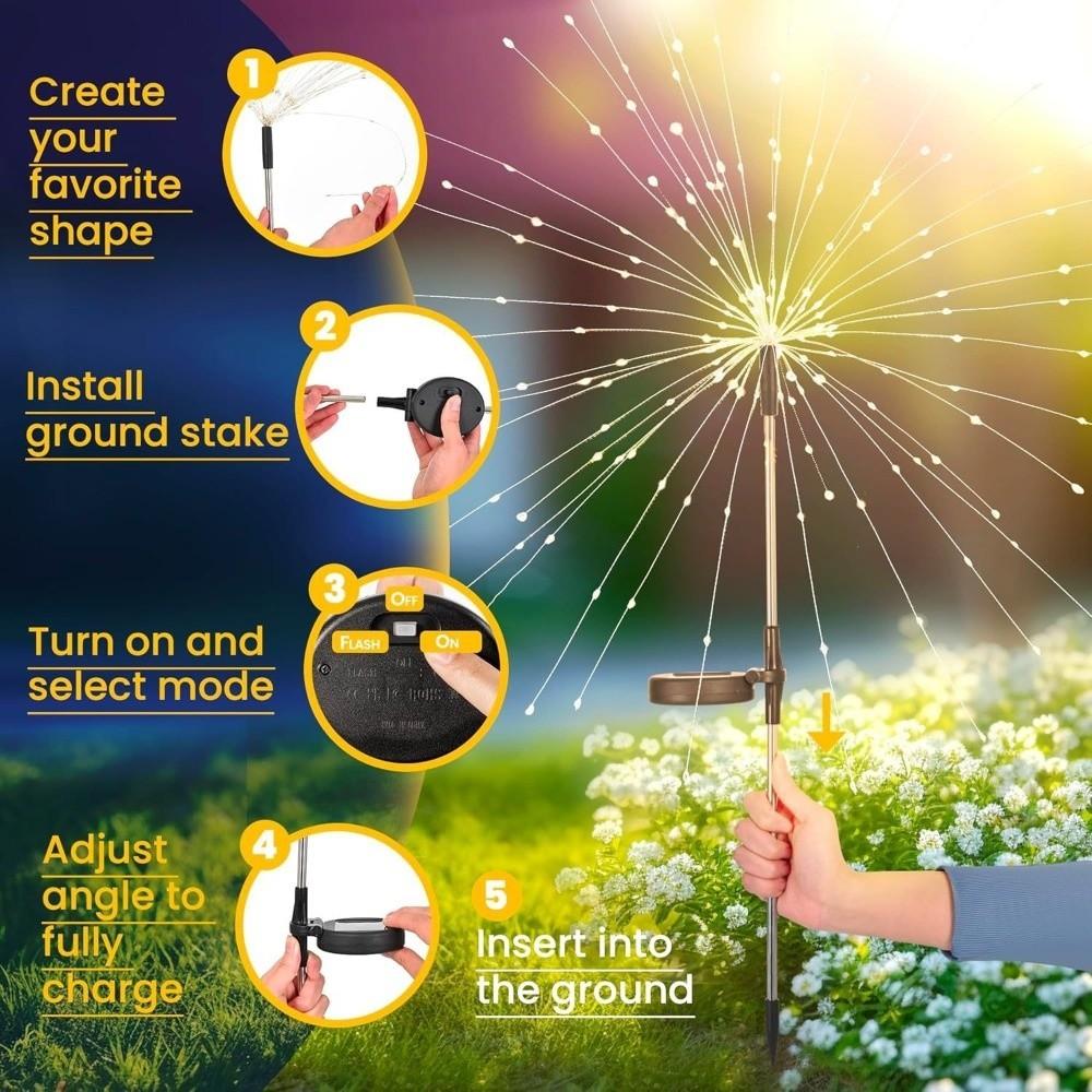 DIY Waterproof Solar LED Light 8 Modes Street Light Solar Landscape Light Lawn Pathway Light Wedding Party