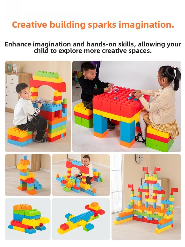 Indoor Early Education Center Kindergarten Large Particle Building Castle Children's Plastic Educational Building Blocks Toys