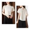 Chic Chinese Style Summer Blouse Womens Lace Short Sleeve Casual Fashion Chiffon Top