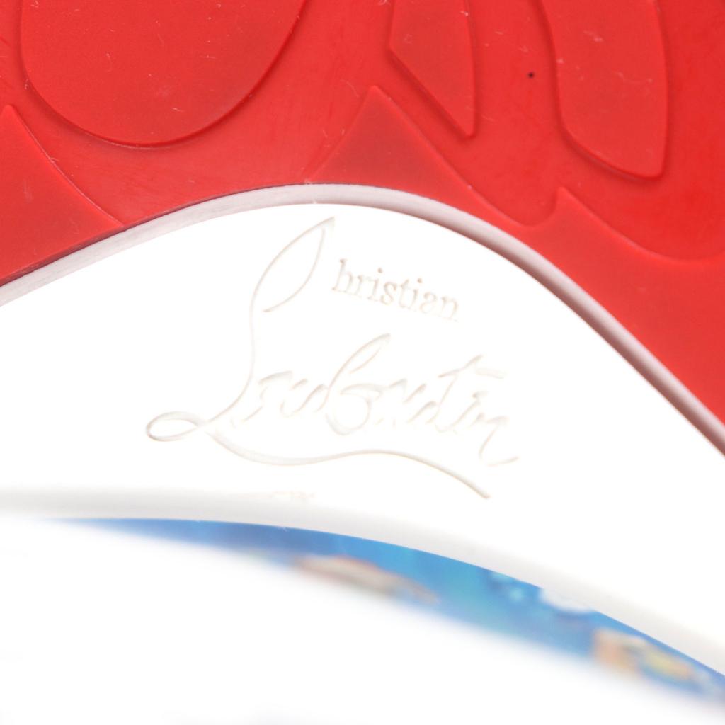 Doskonałe sneakersy Christian Louboutin z niskim wycięciem Lewis Junior skóra niebieska biała męskie Używane