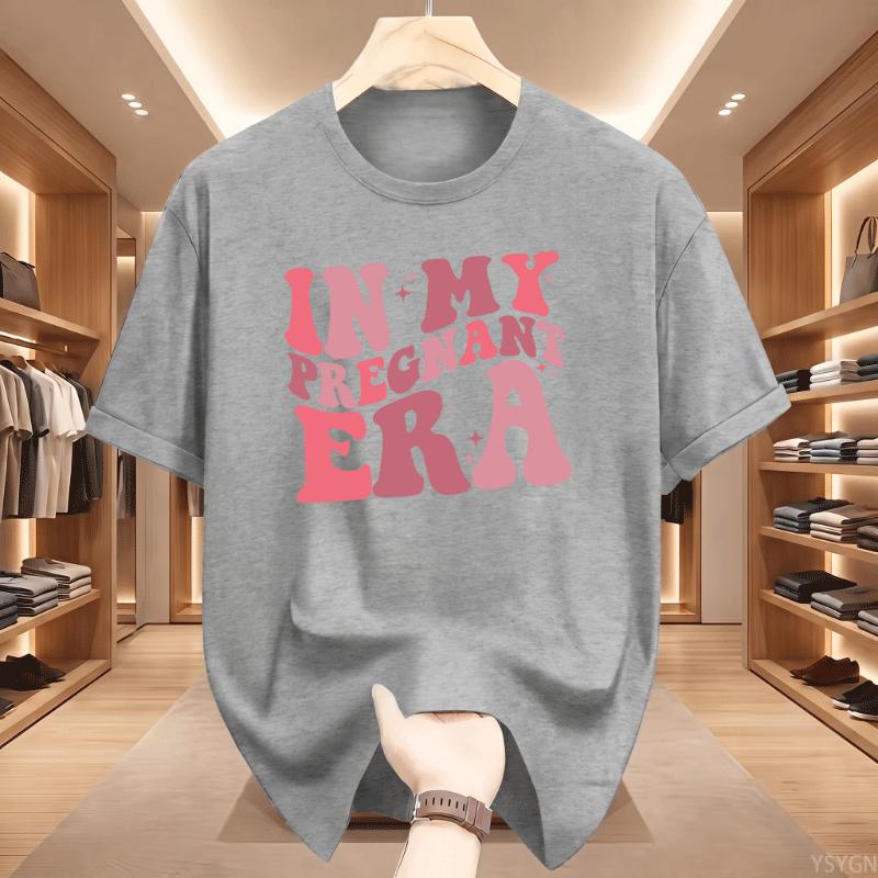 In My Pregnant Era T Shirt Unisex Female Pregnancy Reveal Announceunisext Tshirt Comfortablesummer Tee Shirt Cotton Tshirt Tops