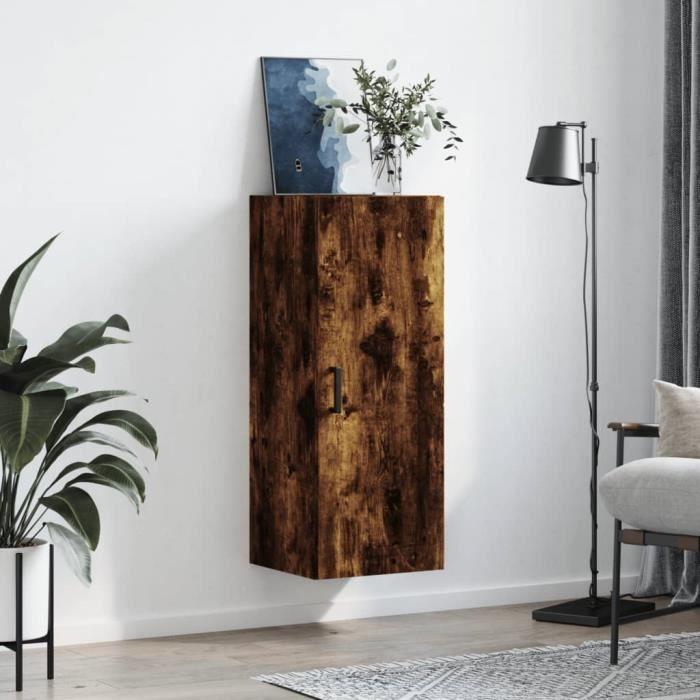 VidaXL Armoire murale chêne fumé 34,5x34x90 cm 828857