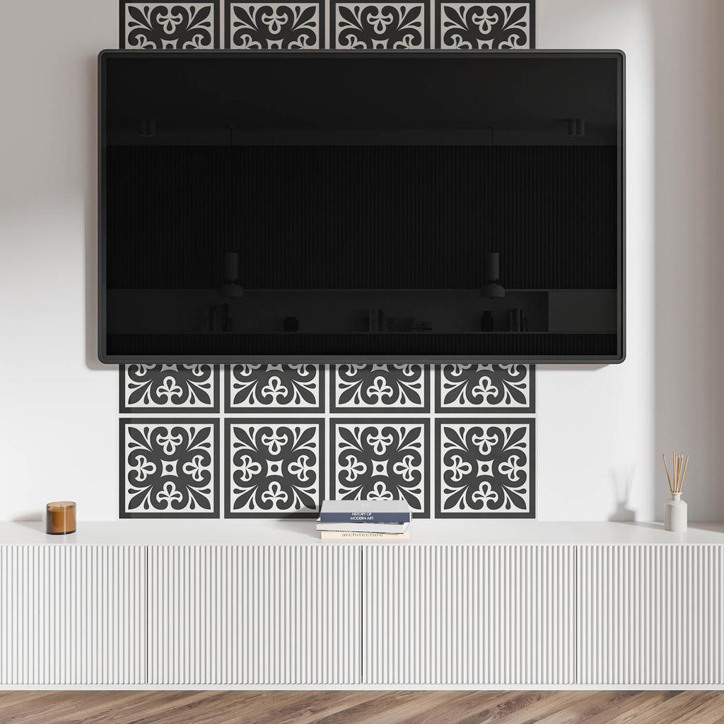 Paczka Kafelków Winylowych Z Dekorem Do Kuchni Lub Łazienki Wzór Z Eleganckimi Motywami 6X60X30 Cm
