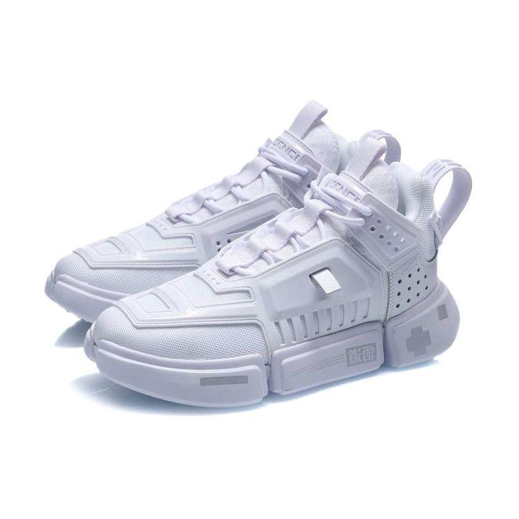 Li Ning Enlightenment Textile, Synthetic Leather Cushioning Slip Resistant Abrasion Resistant Low Top Casual Shoes AGBQ122-4