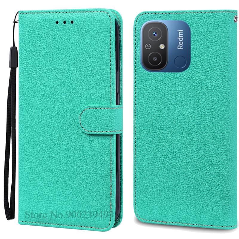 

For Redmi 12C Case Soft Silicone Leather Wallet Flip Case For Xiaomi Redmi 12C Case Phone Cover Redmi12C Redmi 12 C Fundas Coque For Redmi 12C небесно-голубой