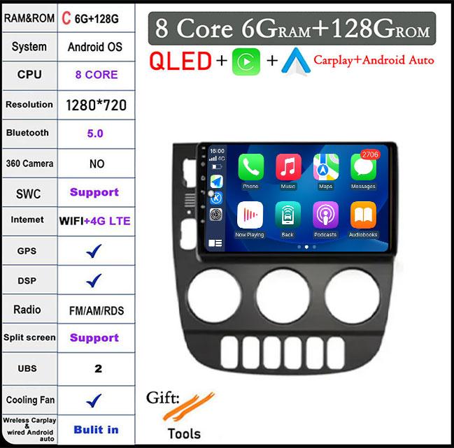Car Radio For Mercedes Benz M-Class W163 ML 1997-2005 Android Auto Carplay BT Navigation GPSMultimedia Stereo WiFi+4G Video