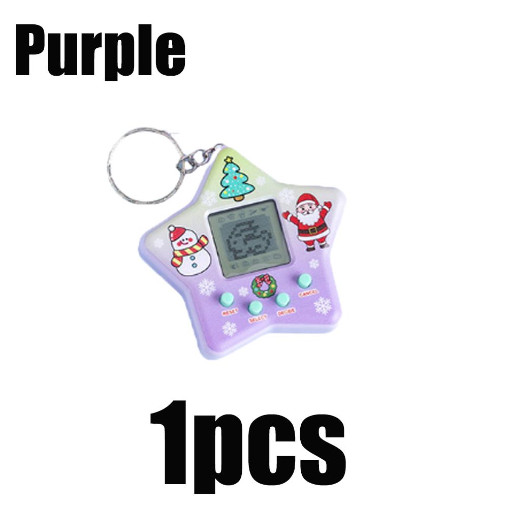 1pc Handheld Game Console Toy CHristmas Keychain Originality Star Shaped Electronic Pet Backpack Pendant Decor Gift