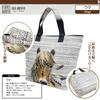 [Lucie dancette] Large Tote Bag with Zipper Top, Horse Print, Made in Japan, Large and Lightweight Shoulder Bag