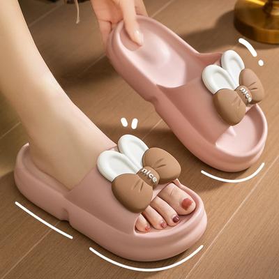 Damskor Tofflor Bad Tjock Plattformsula Halkfri Hem Rosett Flip-flops 2025 Sommar Strand Sandaler Damer Slides Inomhusskor