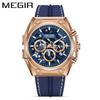 Watch Men'S 316 Stainless Steel Luminous Chronograph Hollow Sports Quartz Silicone Watch 4220