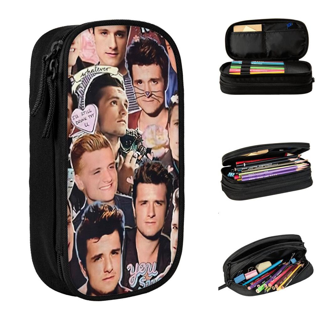 Retro Josh Hutcherson Pencil Cases Pencil Box Pen Box for Student Large Storage Pencil Bags Students School Gifts Stationery