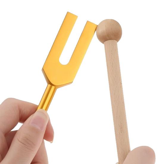 3 Stück Aluminium-Stimmgabel mit Holzhammer Faux-Kristall-Tasche 4096/4160/4225Hz Heilinstrument Stimmgabel Yoga Meditation Entspannung Zubehör