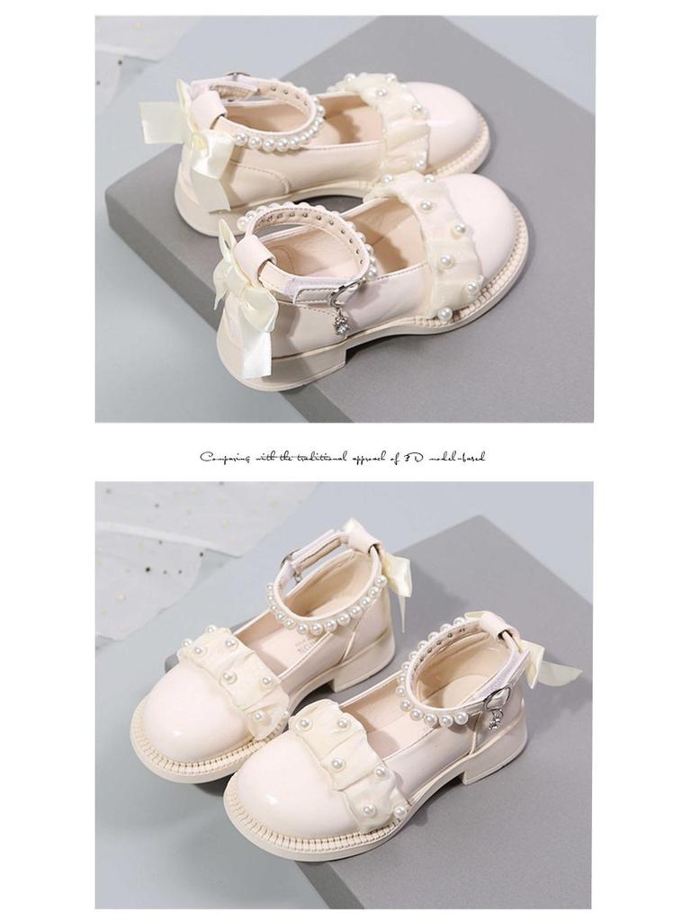 2025 New Korean-Style Girls' Leather Princess Shoes for Spring and Autumn - Soft Sole for Primary School Students