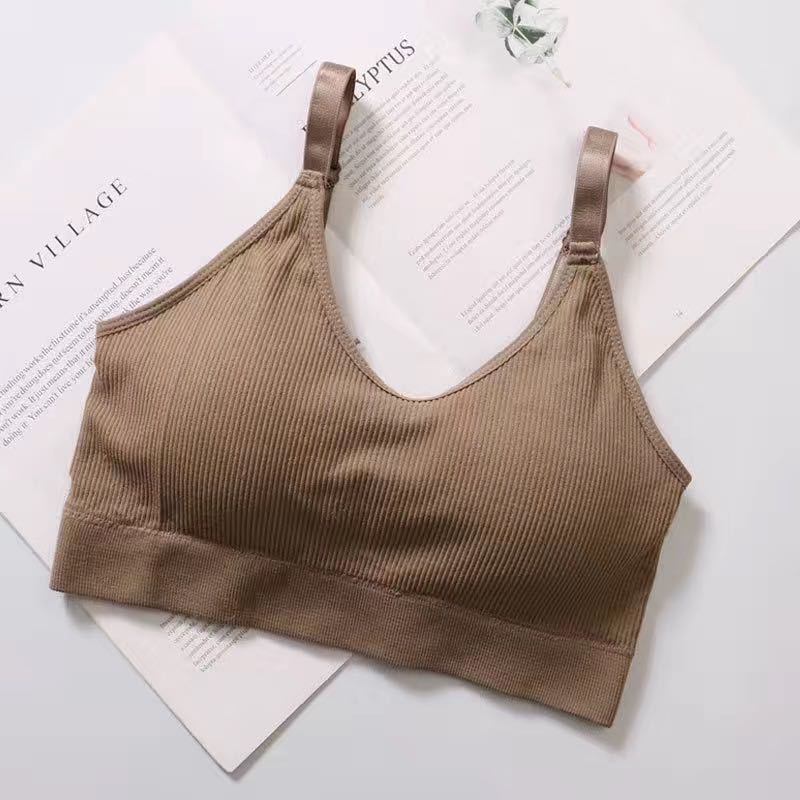 Tops for Woman Knitted Sexy Crop Tops Halter Tank Top Women Built In Bra Camis Sleeveless Strap Vest Underwear Sports Bra Ladies