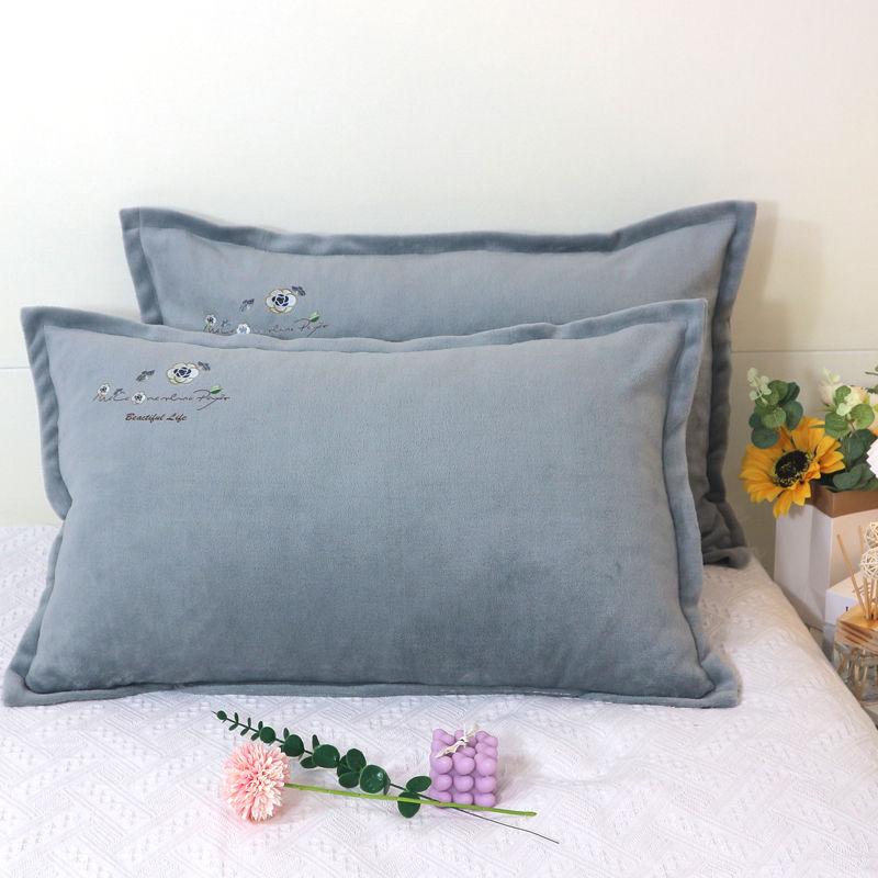 

Наволочка молочная вышивка 48x74 см зимняя теплая мягкая удобная пушистая однотонная домашняя текстильная наволочка для подушки для пар 1pcs 48x74cm