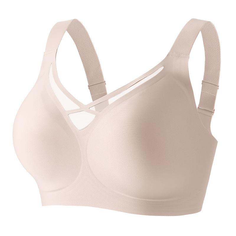 Women Plus Size Mesh Neckline Bra For Large Bust Slimming Support