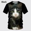 Summer Men's T-shirt Animal Cute Cat Print Crew Neck Short Sleeve Tee Street Trend Tops Oversized Male Clothing T Shirt for Men