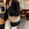Stylish Top Layer Cowhide Shoulder Dumpling Bag Elegant Adjustable Shoulder Strap Crossbody Bag Waterproof Zipper Versatile Bag