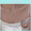 Elegante Gold Silber Doppellagige Schmetterling Anhänger Choker Halskette Für Frauen