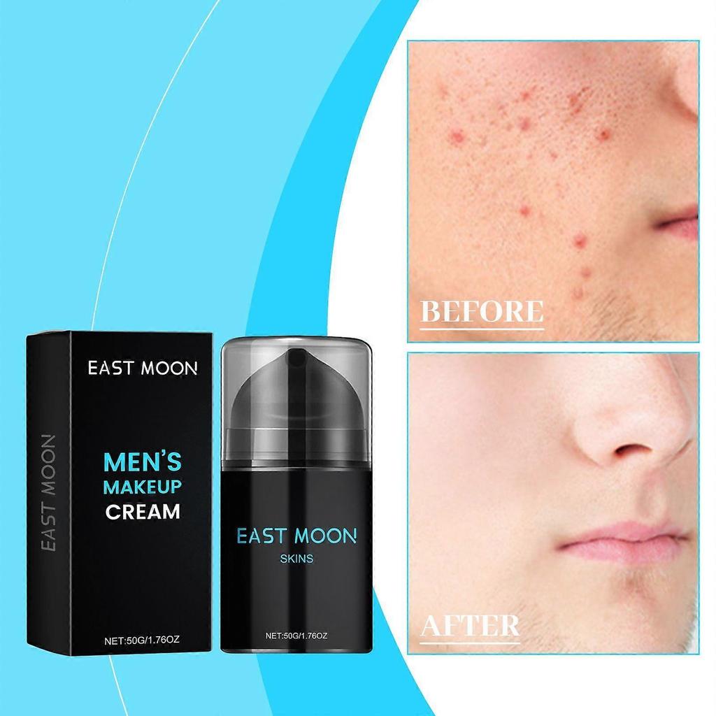 East Moon Men's Nude Cream - Lightweight Concealing, Long-Lasting Moisturizing, Brightening Cream For Men