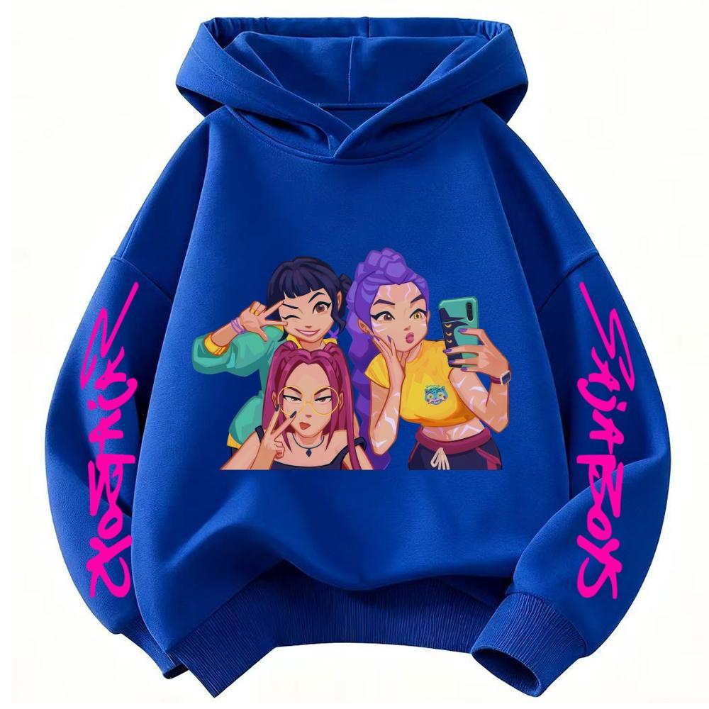 Best Seller Hooded Sweatshirt Cute Prints KPop Demon Hunter Cartoon Children's Fashion WarmTops Casual Cotton Clothing