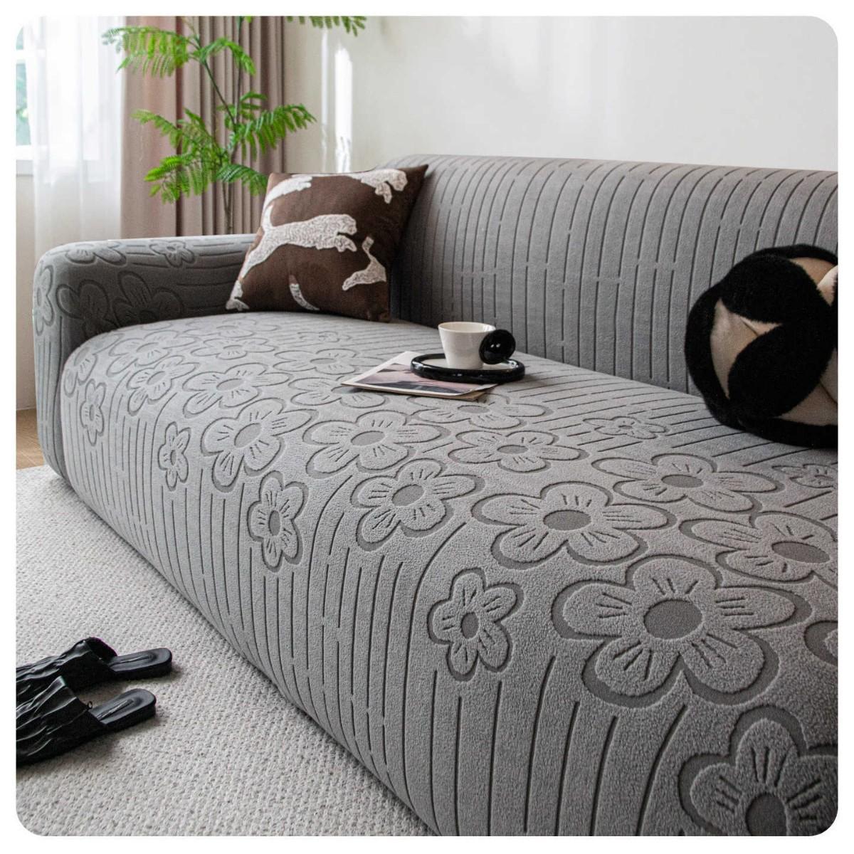 

Anti cat Scratch Polar Fleece Sofa Cover Autumn and Winter Maillard Sofa Cover All Inclusive Fixed Anti Slip Protective Cover r 90-140cm
