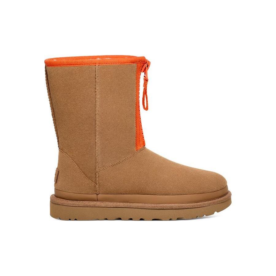 UGG Classic Short Zipper Tape Logo Boot 'Chestnut' Women's 1144035-CHE